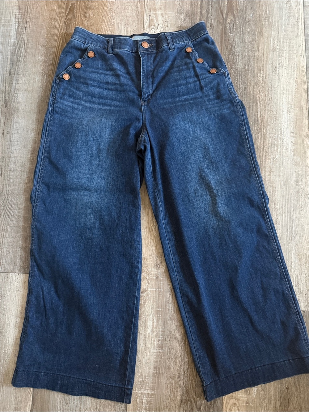 Wit & Wisdom Wide Leg Women's Jeans in Dark Blue